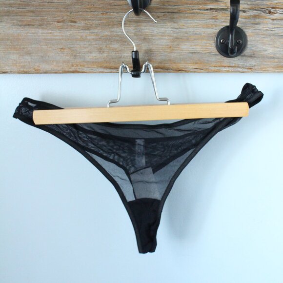 Jacob Size Large Fine Mesh Black Thong - Picture 1 of 2